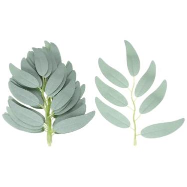 Imagem de PATIKIL 14 cm de folhas de salgueiro artificial, 100 peças de guirlanda de salgueiro falso, seda sintética para decoração de guirlandas de buquês de casamento, verde claro