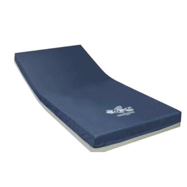 Imagem de Invacare Colchão de cama de hospital, colchões de prevenção de consolo, espuma de camada dupla com alívio de pressão zoneada, topo de corte forte, capa impermeável resistente a fluidos e zíper soldado