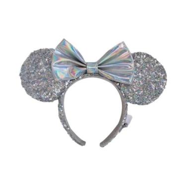 Imagem de Tiara De Orelhas De Minnie Mouse Com Lantejoulas Rosa Disney Space Mou