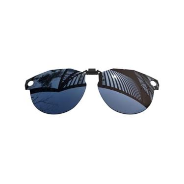 Imagem de MYCOURAG Lentes polarizadas Flip-Up para óculos de sol Oakley Meta HSTN OW8002 51 mm armação de óculos de sol com proteção UV – Revestimento espelhado de titânio polarizado
