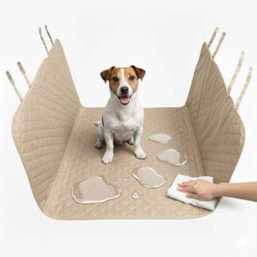 Imagem de Capa Protetora Pet Carro Impermeável para Banco Traseiro Luxo Transporte Pet Carro(Avelã)