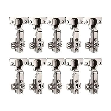 Imagem de 10 peças dobradiça, dobradiças de porta de armário de aço inoxidável DIY fechamento macio móveis de armário de cozinha dobradiças completas/incorporadas (cor: A, tamanho: B 10 peças)