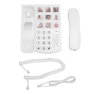 Imagem de Jectse Telefone Com Botões Grandes, 9 Botões Grandes Com Volume Ajustável, Viva-voz, LED Brilhante, Indicador de Chamada, Mostrador de Memória Com Rediscagem Rápida, para Idosos Com