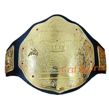 Imagem de Generic GRD Big Gold World Heavyweight Wrestling Championship Replica Title Belt tamanho adulto, preto
