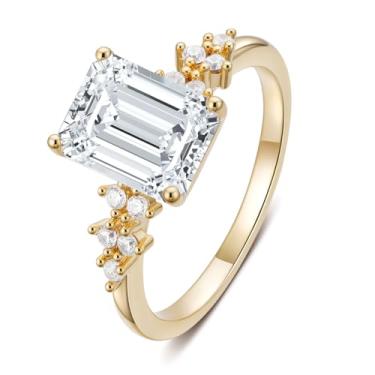 Imagem de Zoesky Anéis de noivado 3CT para mulheres, corte princesa, 5A, zircônia cúbica, anéis de compromisso para mulheres, joias para Natal, aniversário, dia dos namorados, presente para mulheres, esposa