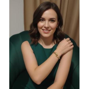 Imagem de Bracelete Delicado Serpente Feminino Bijuteria Elegante - Deusa Modas,