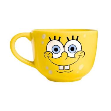 Imagem de Caneca Bowl Bob Esponja Nickelodeon Para Sopa Caldo Cumbuca 500ml Cerâ