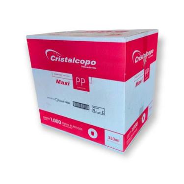 Imagem de Copo Descartável Maxi PP Liso 330ml Transparente Cristalcopo com 20x50
