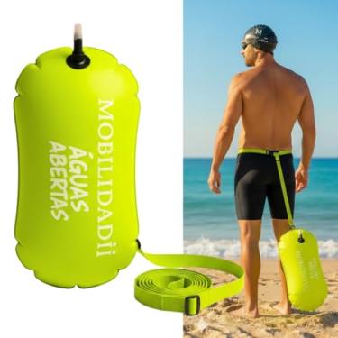 Imagem de Bóia de natação para águas abertas, nadadores e triatletas – luz de alta visibilidade e flutuação visível para treinamento seguro e corrida (limão águas abertas)