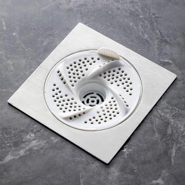 Imagem de Pacote com 3 tampas de drenagem Vortex, filtro coletor de cabelo desodorante com design de fluxo espiral para pia, chuveiro e ralos de banheiro, branco