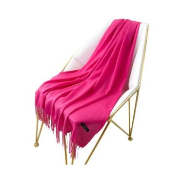 Imagem de Cachecol Feminino De Caxemira Quente, Xale Pashmina Com Borlas, Outono