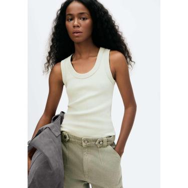 Imagem de Regata Feminina Canelada Decote U-Feminino