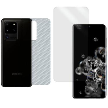 Imagem de Película Hidrogel + Adesivo Fibra De Carbono Para Samsung Galaxy S20 Ultra - Transparente