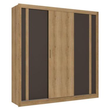 Imagem de Guarda Roupa Casal Ibiza 3 Portas Capuccino Cacau Off White Flex - Thb