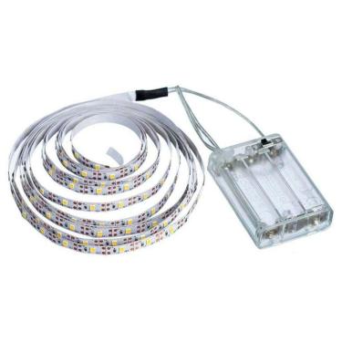 Imagem de Kit 40 Fios Fita Led Luz Amarela 120 Lâmpadas Led 2m à Pilha