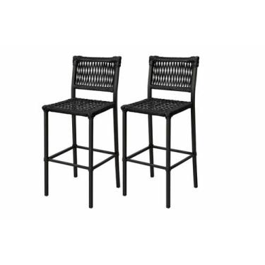 Imagem de Kit 2 banquetas lara em aluminio com corda nautica - AR7