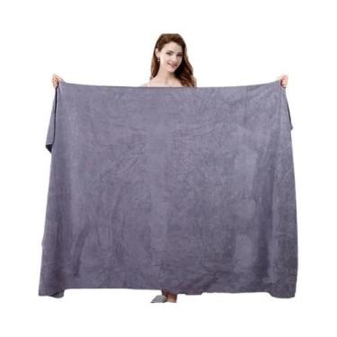 Imagem de Toalha De Banho Grande E Grossa De Microfibra Super Absorvente De Seca