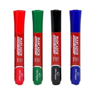 Imagem de Caneta Marcador Quadro Branco Recarregável Kit 4 Coloridas - Kit Marca