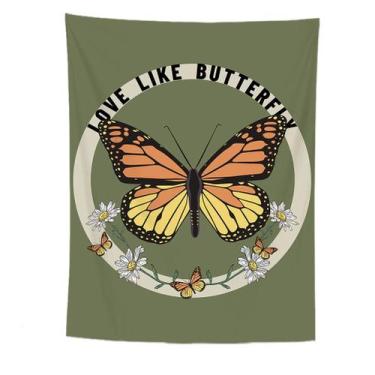 Imagem de Tapeçaria para pendurar na parede Borboleta 150x130cm de fibra de micr