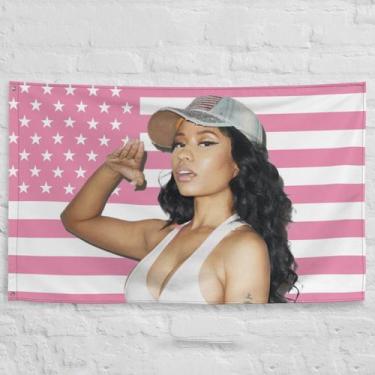 Imagem de Tapeçaria Nicki Minaj Bandeira Americana 150x90cm Microfabric - Yiweis