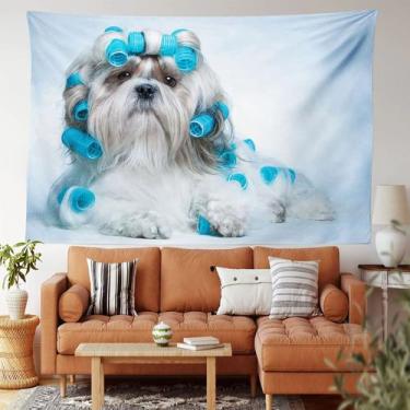 Imagem de Tapeçaria para pendurar na parede para cães, sala de estética para cãe