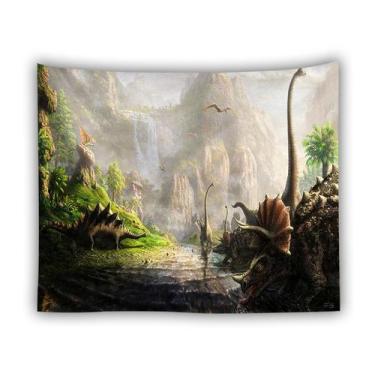 Imagem de Tapeçaria, dinossauro, estética de sala de parede, 150x150cm, microtec