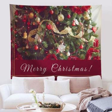 Imagem de Microtecido de parede Tapeçaria Feliz Natal 200x150cm - yiweisai