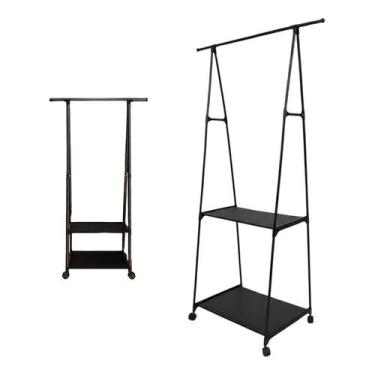 Imagem de Rack de Roupas Arara Sapateira Cabideiro Closet Prateleira Guarda Roup