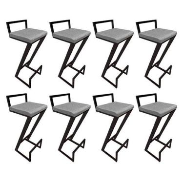 Imagem de Kit 8 Banqueta Alta Helena Z Para Area Laser Gourmet Cozinha Churrasqu