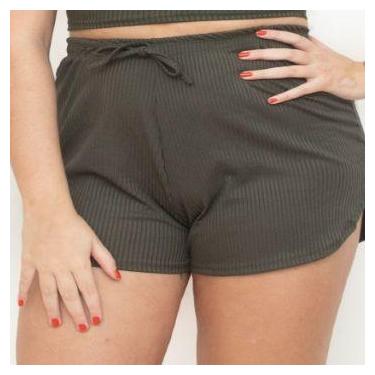 Imagem de Shortinho curto feminino short canelado para academia - barra redonda 