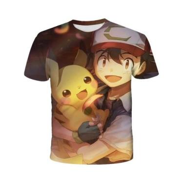 Imagem de Camiseta Infantil Pokemon Pikachu 3D De Manga Curta, Moda Casual, Moda