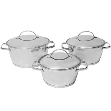 Imagem de Jogo de Panelas Tramontina Inox  3 Peças, Inox, 3 Peças