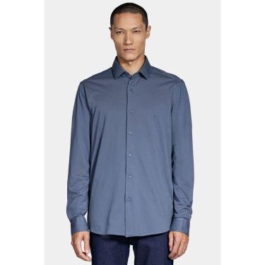 Imagem de Camisa Aramis Manga Longa Slim Piquet Azul Escuro-Masculino