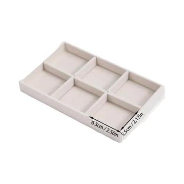 Imagem de Organizador De Joias Em Veludo Cinza Bege, Bandeja Empilhável, Estojo 