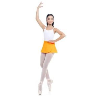 Imagem de Saia Transpassada Infantil Curta Ballet Só Dança Original - Amarelo Ouro - G-Feminino