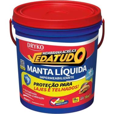 Imagem de Manta Líquida Vedatudo de Base Acrílica, 18 kg, Branca, Mantaliq18-bd 