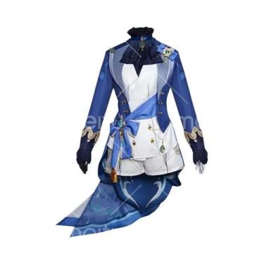 Imagem de Fantasia De Cosplay Feminina Furina Preta Com Peruca, Chapéu E Sapatos