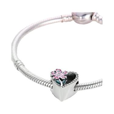 Imagem de Pulseira Feminina Banhada a Prata 925 Com Berloques De Girassol E Cere