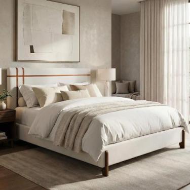 Imagem de Kit Cama Box e Cabeceira Orgânica Thor Queen Size 168cm Bouclê - SOFA 