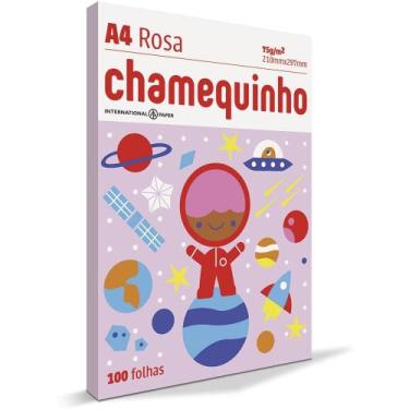 Imagem de Papel Sulfite Chamequinho 75 g/m² A4 100 Fls Rosa - Chamex