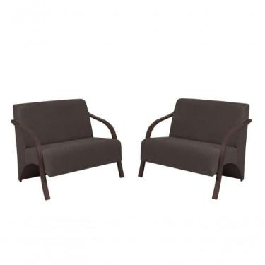Imagem de Kit 2 Poltronas Namoradeira 2 Lugares Vênus Suede D Salla