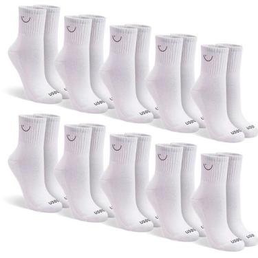 Imagem de Kit Com 10 Pares de Meias Cano Médio Algodão Confortável Usee Brasil, 