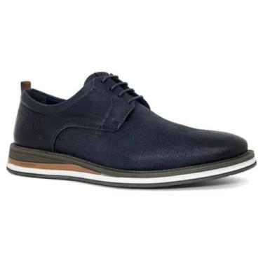 Imagem de Sapato Democrata Metropolitan Type Couro Azul Navy Cadarço, Navy, 39