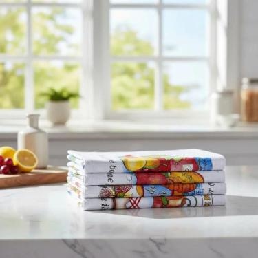 Imagem de Pano De Prato Estampado Grande 2 Bainhas - 10 Unidades - Congratulatio