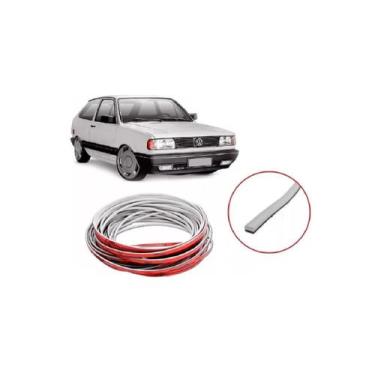 Imagem de Friso parachoque gol gti gts auto adesiva 6 metros branco - JAHU, Fris