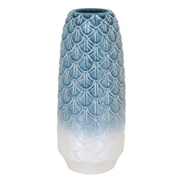 Imagem de VASO DECORATIVO ENFEITE PLANTA CERÂMICA 37x16x16cm AZUL