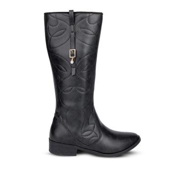 Imagem de Bota Infantil Menina Kidy Montaria Preto Cano Alto Casual Confortável Leve Anatômica An...