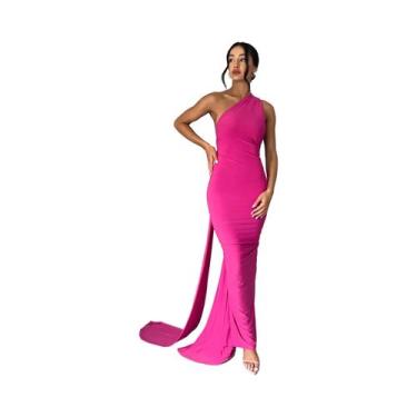Imagem de Vestido De Noite Feminino Sexy Sem Mangas, Decote Ombro a Ombro, Justo