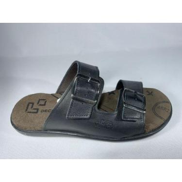 Imagem de Sandália chinelo masculino em couro legítimo macia -1050/ (65226) - De