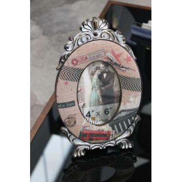 Imagem de Porta Retrato Oval Salmão - Via Decor